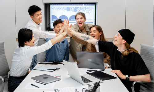 Collaboration and innovation highlighted through the use of advanced digital solutions.