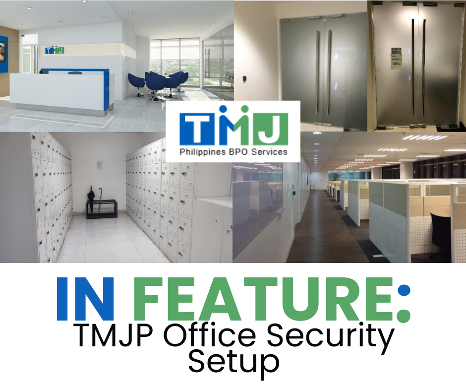 Collage of TMJP Philippines office areas highlighting security setup