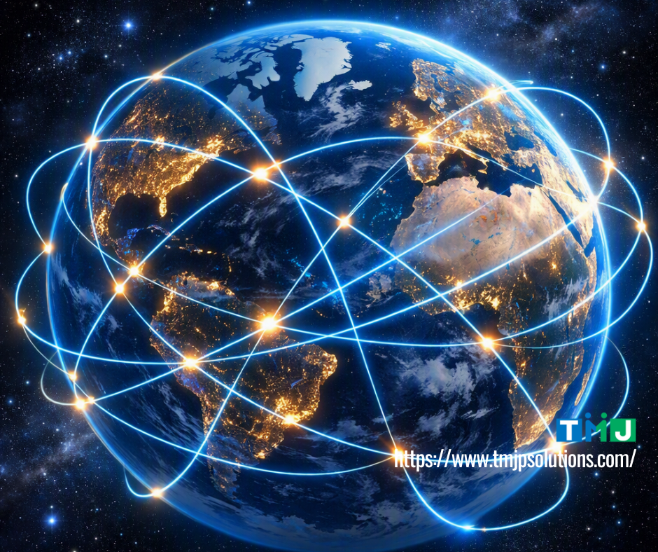 A glowing Earth with glowing ley lines